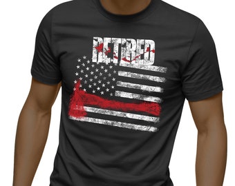 Retired Firefighter T-Shirt, Gift for Firefighter, Fire Department, Firefighter Tee, Retirement Gift, American Firefighter, Thin Red Line