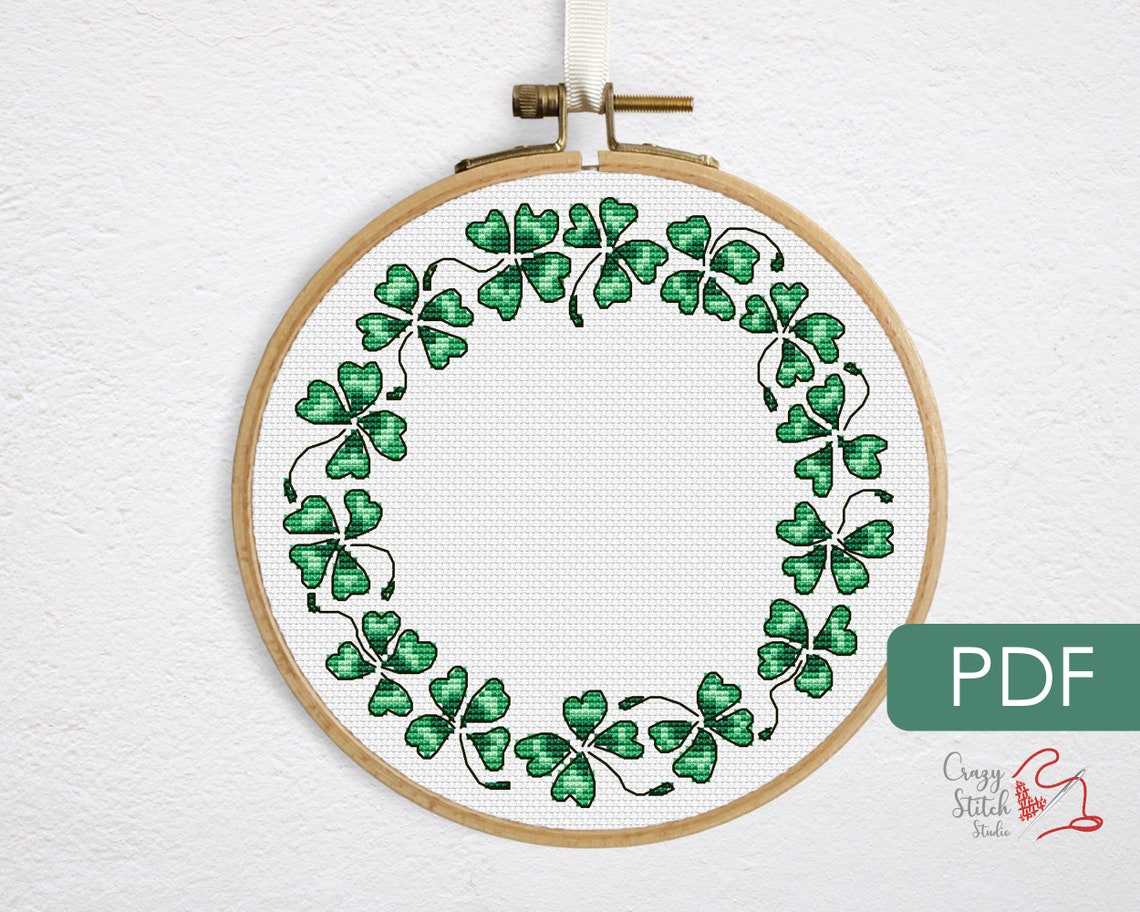 Four Leaf Clover Cross Stitch Border Pattern PDF. Small Circle - Etsy UK