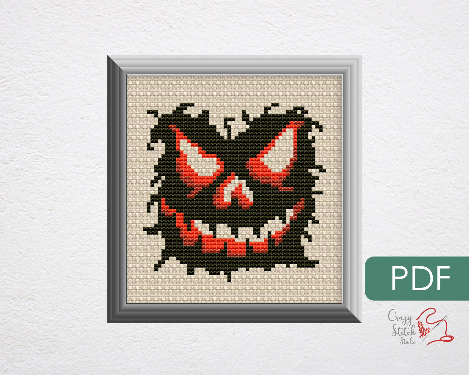 Small Horror Cross Stitch Patterns Pdf. Scary Face Xstitch. Etsy
