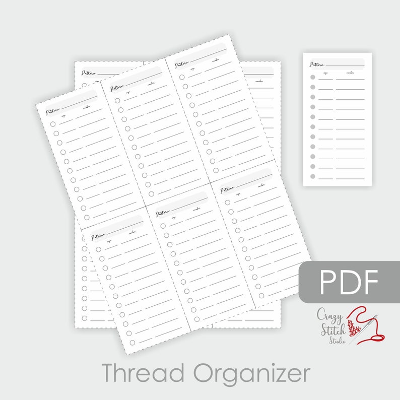 Printable embroidery floss organizer 11 holes. DIY modern Etsy