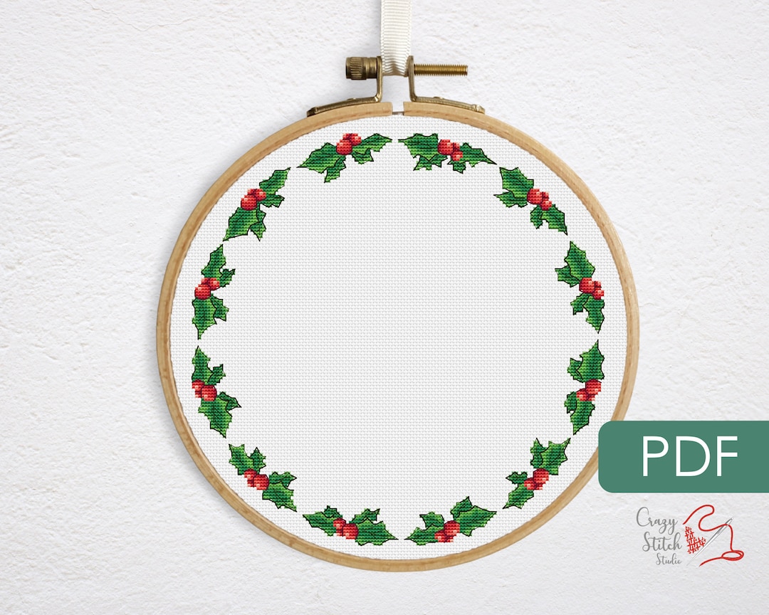 Christmas Cross Stitch Border. Round Holly Berry Crossstitch Pattern PDF. Simple New Year Holiday Xstitch. Xmas Mistletoe Edging. P0079 - Etsy christmas-cross-stitch-border-round-holly-berry-crossstitch-pattern-pdf-simple-new-year-holiday-xstitch-xmas-mistletoe-edging-p0079-etsy
