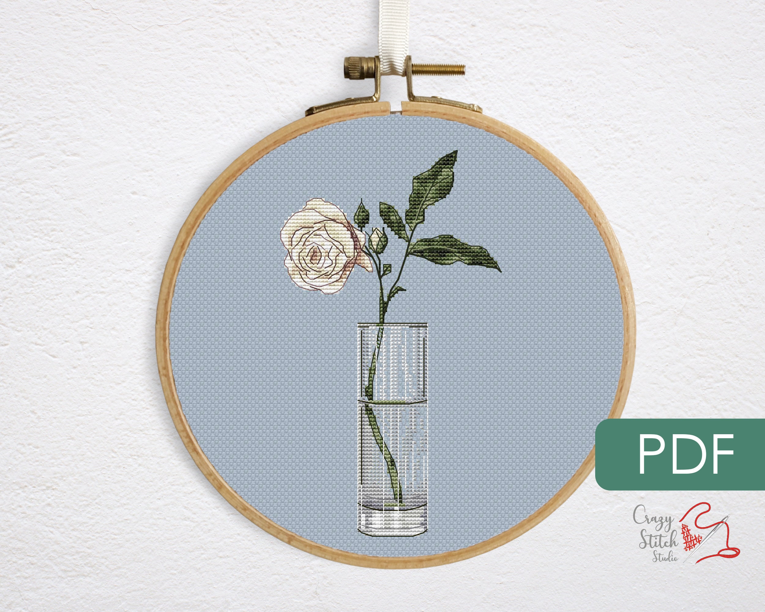 Chart Counted Cross Stitch Pattern Needlework Xstitch craft DIY Blue Flowers Chart Counted Cross Stitch Pattern Needlework Xstitch craft DIY Blue Flowers