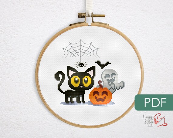 Small Halloween cross stitch pattern PDF. Funny crossstitch | Etsy