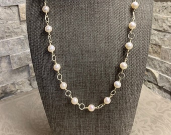 Pearl and Ring Necklace