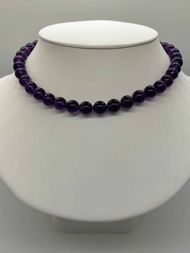 Genuine Purple Amethyst Bead Necklace