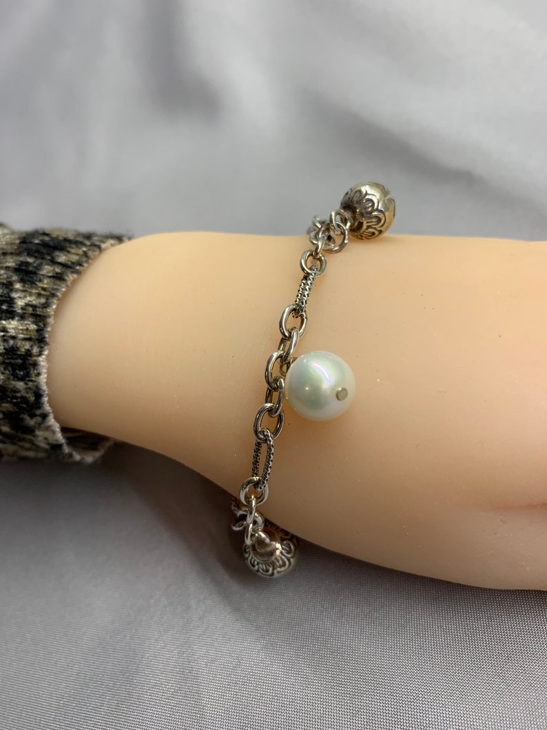 Silver Bells and Pearls Bracelet