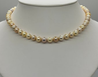 Multi Color Freshwater Pearl Necklace 14KYG