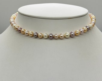 Multi Color Freshwater Pearl Necklace Choker