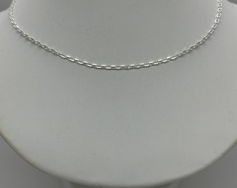 Sterling Silver Diamond Cut Drawn Cable Chain 18"
