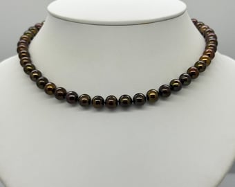 14/16/18/20/22/24 Inches Hand Knotted 7-8 Mm AA Golden Brown Color