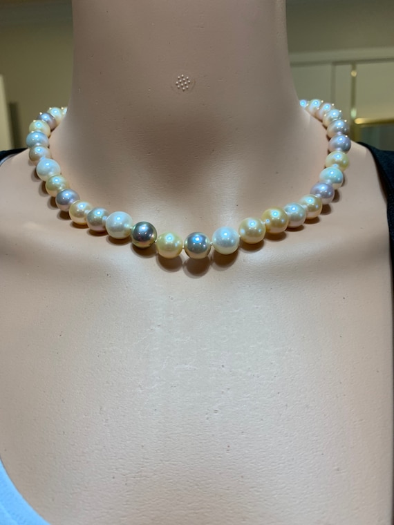 Multi Color Freshwater Pearl Necklace Etsy
