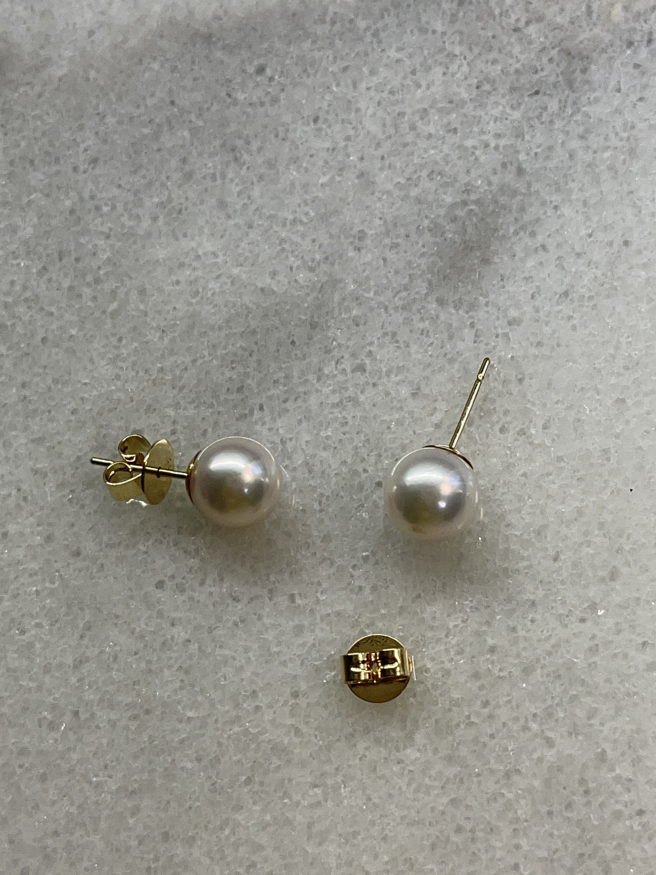 white akoya pearl stud earrings