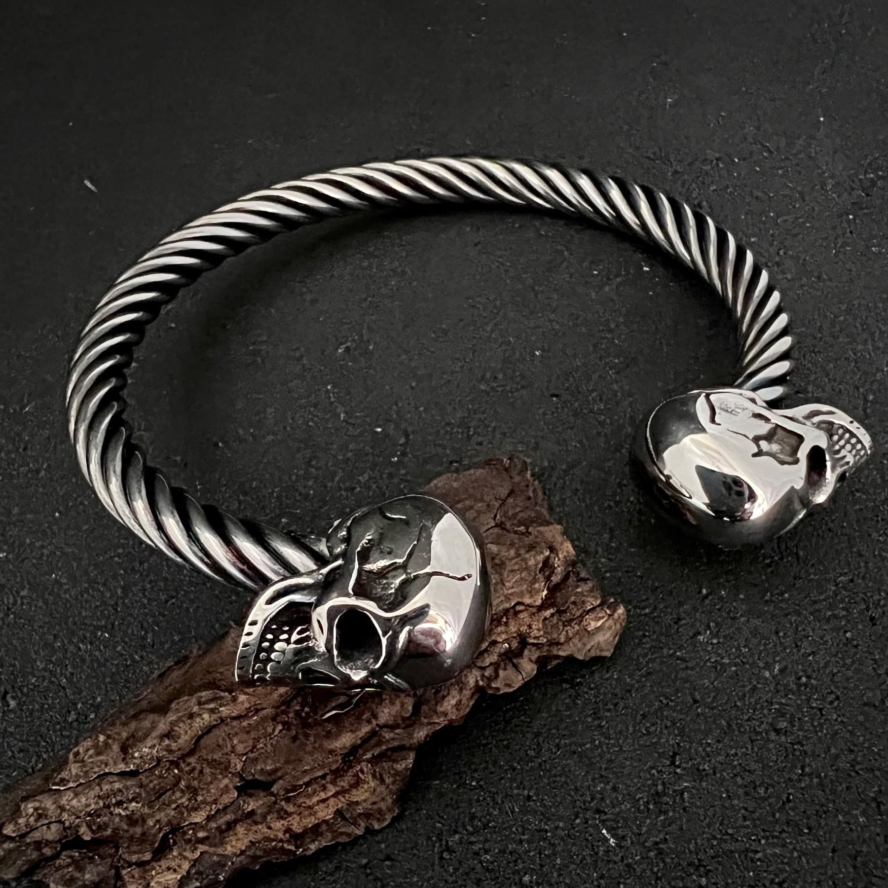 Bracciale Vichingo - Torque A Forma Di Testa Di Lupo - Foto 5