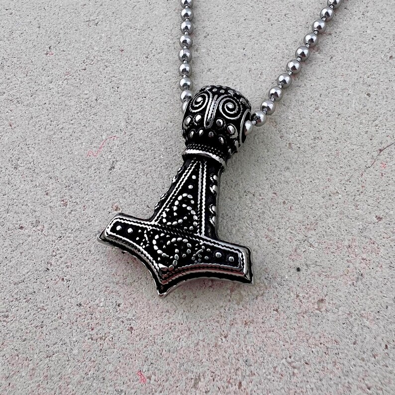 Norse Necklace With Thor's Hammer Mjolnir Pendant With Etsy