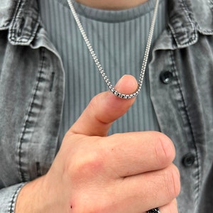 Mens Chain For Pendant, Unisex Stainless Steel Necklace, Necklace For Women,  Waterproof Stainless Steel Chain, Necklace Measures 3mm Width