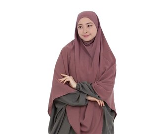 Modeste Wear Khimar avec cravate dans le dos Écharpe en crêpe jazz de qualité supérieure Hijab prière pour le Ramadan Eid Hajj Omra Femmes Dames Cadeau