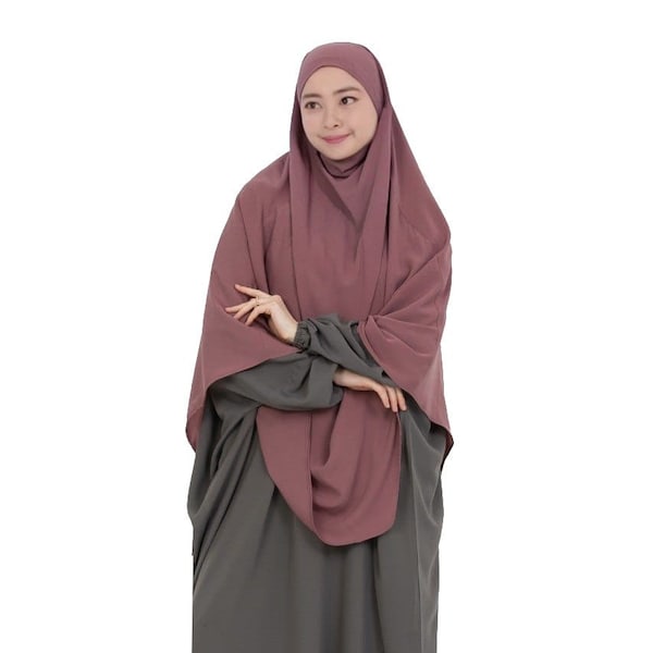 Modeste Wear Khimar avec cravate dans le dos Écharpe en crêpe jazz de qualité supérieure Hijab prière pour le Ramadan Eid Hajj Omra Femmes Dames Cadeau