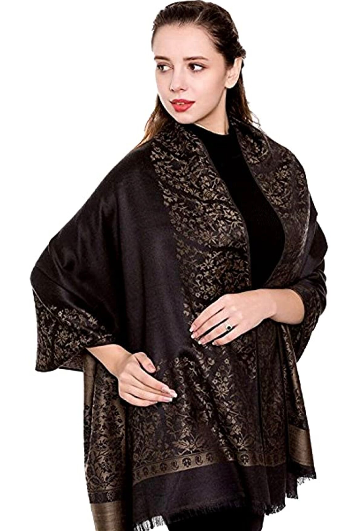 Ladies Paisley Bordered Pashmina Feel Shawl Scarf Wrap - Etsy UK