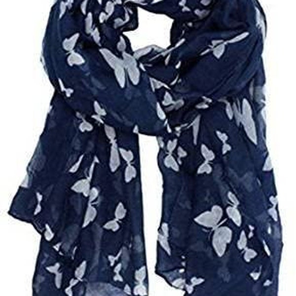 Butterfly Print Scarf, Wrap, Sarong, shawls Ladies Women Girls Celebrity Style Christmas Gift