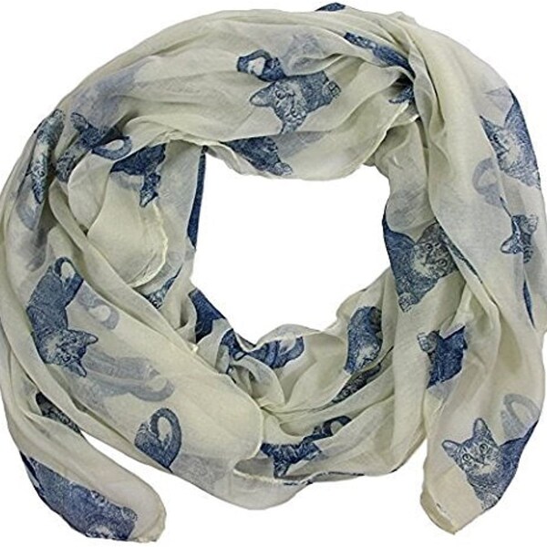 Cat Print Scarf Etsy