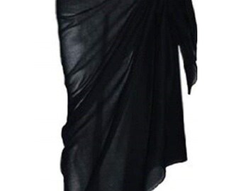 Ladies Plain Cotton Sarong Wrap Cover Up Dress Scarf Shawl