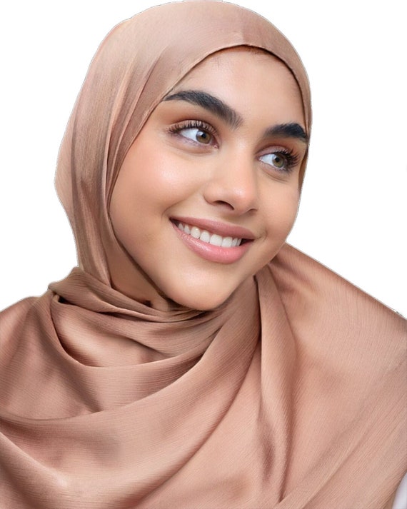 Sumptuously Soft Luxury Premium Crinkle Soft Lush Silk Hijab Scarf Plain  Wrap Stripe Satin Luxe 
