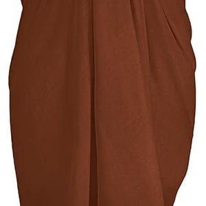 Cotton Plain Sarong Coverup Wrap Scarf Rust