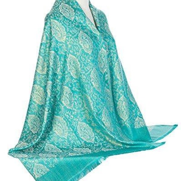 Pashmina Glitter Sparkle Paisley Design Shawl Scarf Wrap Stole Luxuriously Warm Soft By World Of Shawls