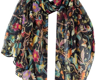 Birds Design Ideal Gift Girls Women Ladies Scarf Scarves Wrap Shawl