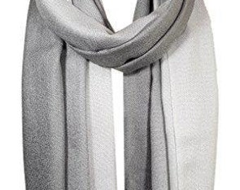 Wereld van sjaals zachte Fusion Pashmina sjaal Wrap sjaal (gesmolten licht zilver/zilver)