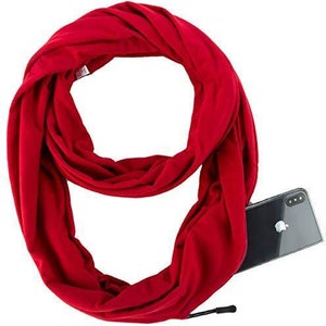 Hidden Zipper Secret Pocket Scarf Snood Wrap