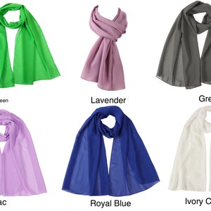 45 x 160 Cm Chiffon Scarves Wraps for Wedding Party Special Occasions Women Plain Neck Scarf Soft Head wrap Girls Headscarf Sheer Wrap