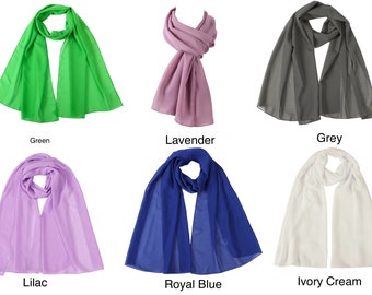 45 x 160 Cm Chiffon Scarves Wraps for Wedding Party Special Occasions Women Plain Neck Scarf Soft Head wrap Girls Headscarf Sheer Wrap