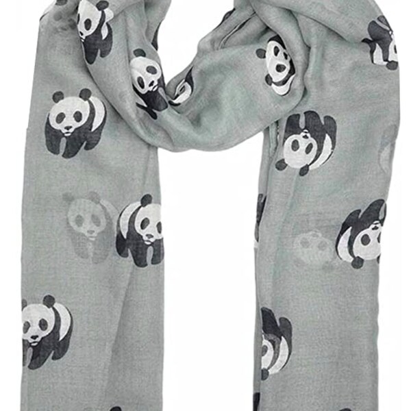 Ladies Women"s Panda Print Scarf Wraps Shawl Soft Scarves