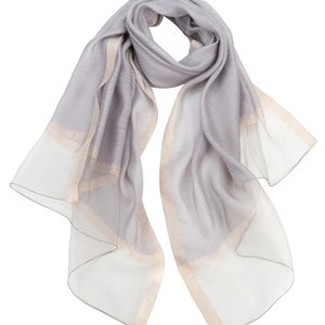 Sheer Classy Elegant Scarf Wrap Ideal for Party Event Occasion Gift - Silver / Gold