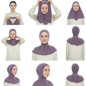 Ready To Go Instant Hijab for Ladies Girls Women With Tie Back Buttons Premium Quality Jersey Scarf