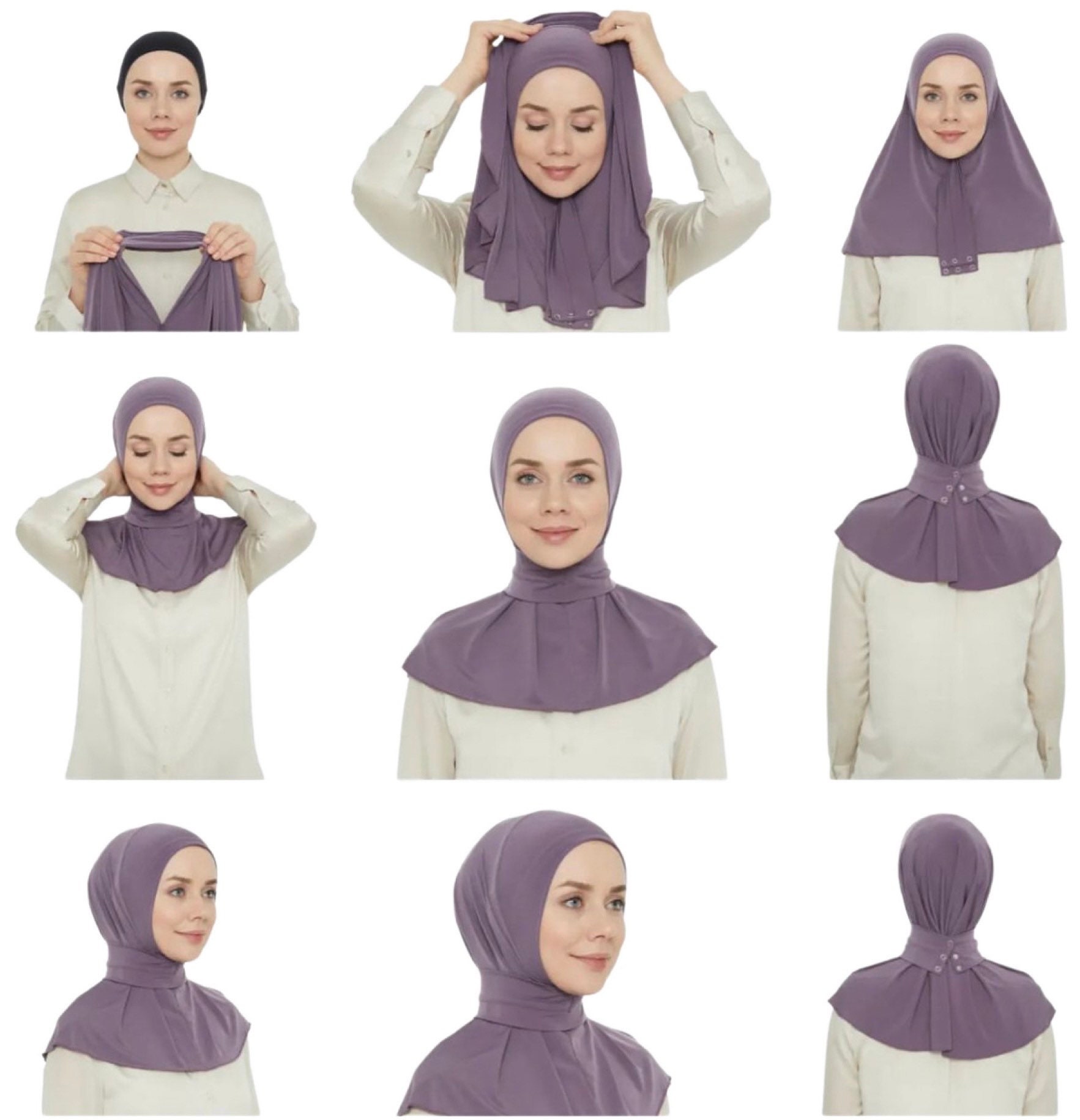 Ready to Go Instant Hijab for Ladies Girls Women With Tie Back Buttons  Premium Quality Jersey Scarf -  Israel