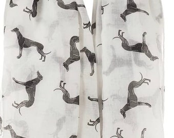 Greyhound Dog Scarf Wrap Shawl Soft Fashion London