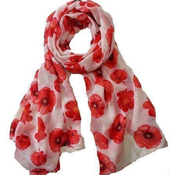 Colorful Poppy Scarf - Abundant Poppies Adorn This Lovely Scarf