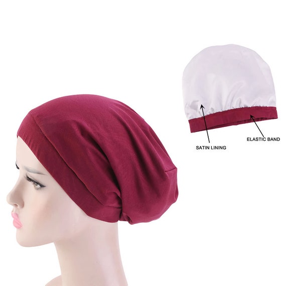 Satin Lined Sleep Cap Frizzy Hair 