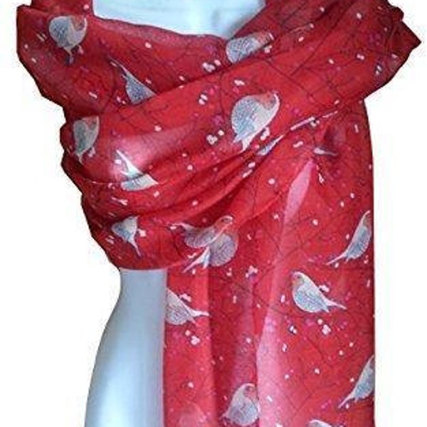 Feestelijke Robin Bird Sjaal Dames Multi Way Large Soft Wrap