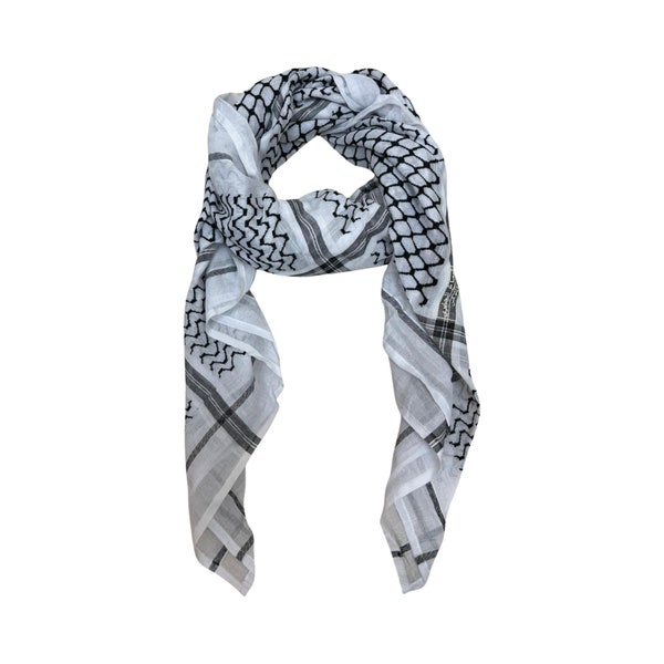 Scarf Military Shemagh Desert Palestinian Arafat Tactical Desert Keffiyeh Head Neck Cotton Arab Wrap without Tassel