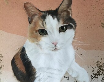 Custom Cat Portrait, Custom Cat Painting, Custom Pet Portrait, Cat Painting