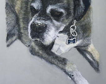 Custom dog portrait, custom pet portrait, custom dog painting, puppy painting
