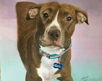 Custom portrait, custom dog portrait, custom pet portrait, acrylic painting