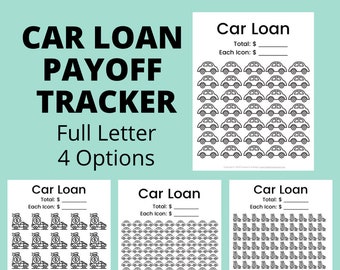 Car Loan Payoff Tracker Printable | Letter Size, 4 Options (PDF)