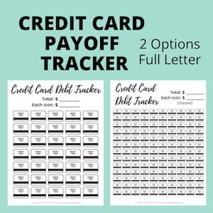 Credit Card Debt Payoff Tracker Printable | Credit Card Payoff Payoff Tracker PDF | 2 Options | Letter Size