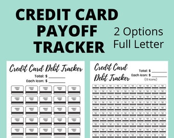 Credit Card Debt Payoff Tracker Printable | Credit Card Payoff Payoff Tracker PDF | 2 Options | Letter Size