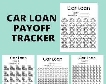 Car Loan Debt Payoff Tracker Printable | Car Loan Payoff Payoff Tracker PDF | 4 Options | Letter Size