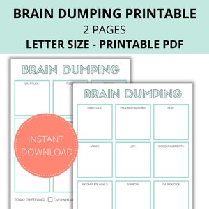 Brain Dump Printable | Task Triage Worksheet | Organize Thoughts